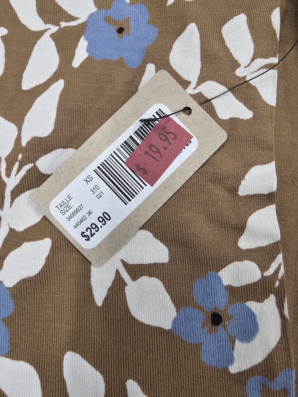 NWT- RW&CO. Brown Floral Sleeveless V-Neck Top - Size XS - Picture 4 of 4